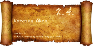 Karczag Ákos névjegykártya