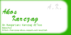 akos karczag business card